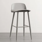 Contemporary Light Gray Plastic Saddle Low Back Bar Stools