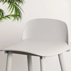 Contemporary Light Gray Plastic Saddle Low Back Bar Stools