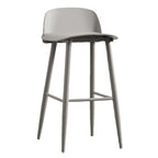 Contemporary Light Gray Plastic Saddle Low Back Bar Stools