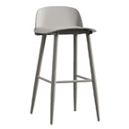 Contemporary Light Gray Plastic Saddle Low Back Bar Stools
