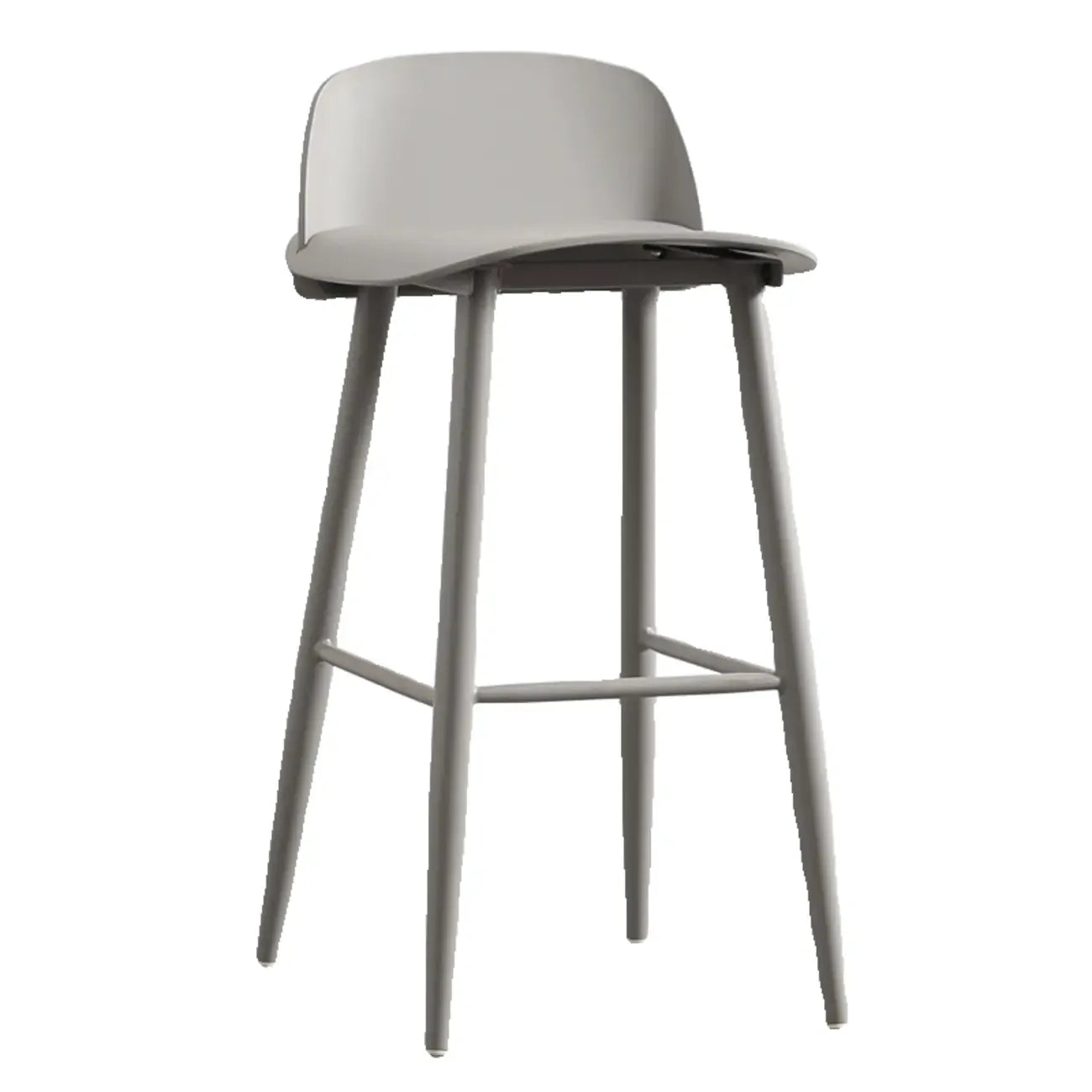 Contemporary Light Gray Plastic Saddle Low Back Bar Stools