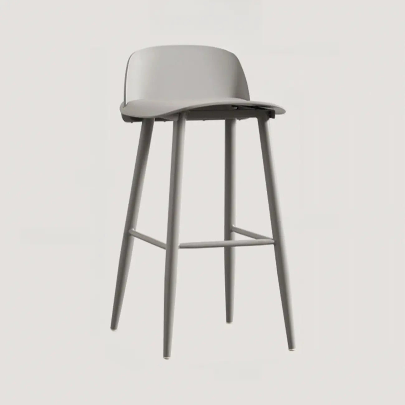 Contemporary Light Gray Plastic Saddle Low Back Bar Stools
