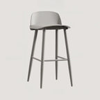 Contemporary Light Gray Plastic Saddle Low Back Bar Stools