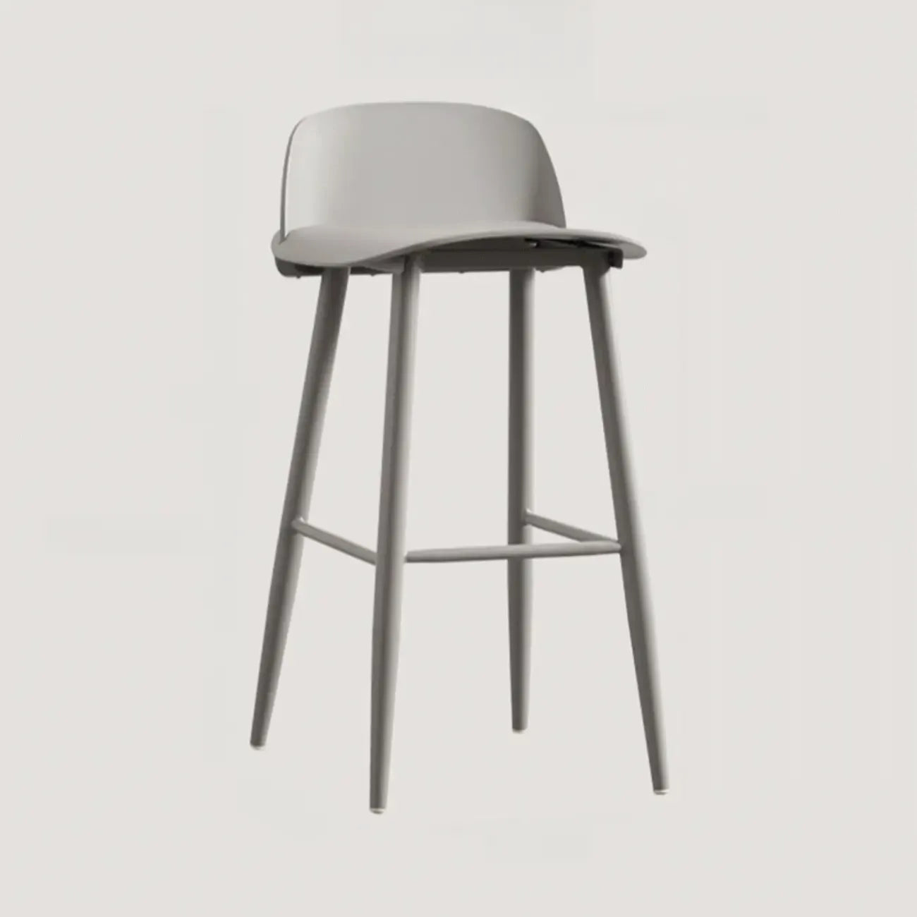 Contemporary Light Gray Plastic Saddle Low Back Bar Stools