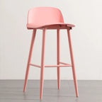 Contemporary Light Gray Plastic Saddle Low Back Bar Stools