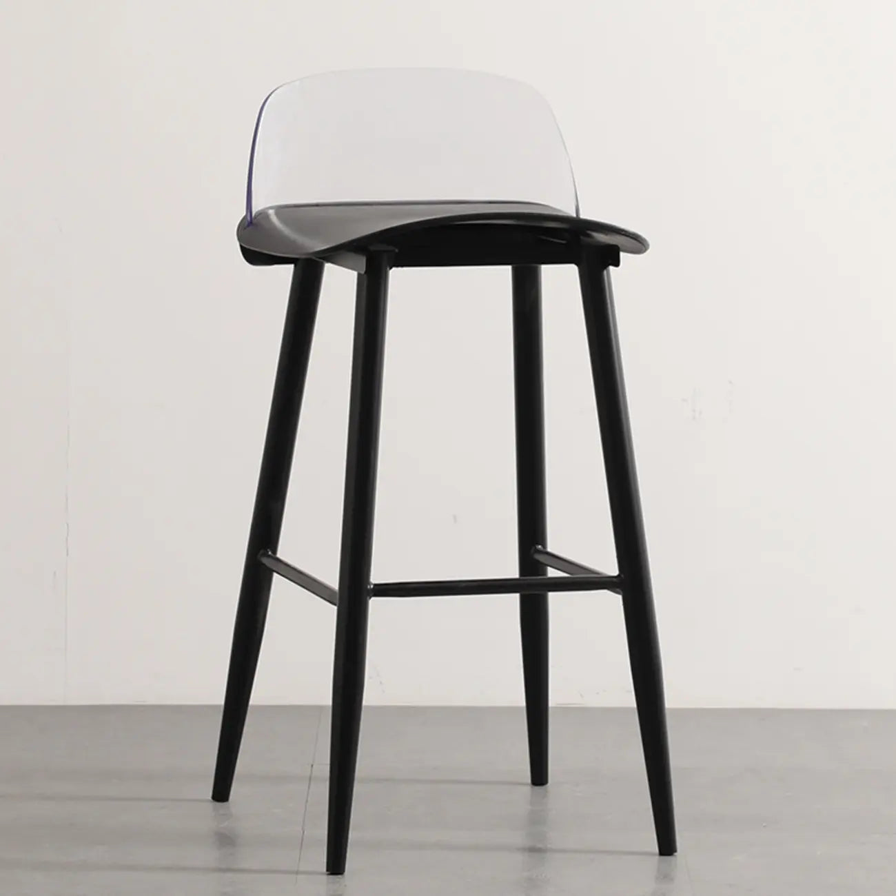 Contemporary Light Gray Plastic Saddle Low Back Bar Stools