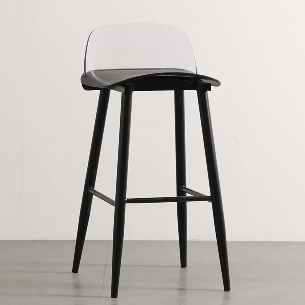 Contemporary Light Gray Plastic Saddle Low Back Bar Stools