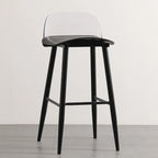 Contemporary Light Gray Plastic Saddle Low Back Bar Stools
