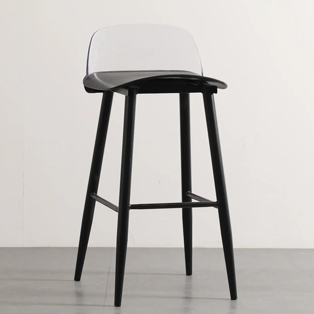 Contemporary Light Gray Plastic Saddle Low Back Bar Stools