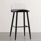 Contemporary Light Gray Plastic Saddle Low Back Bar Stools