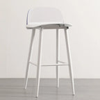 Contemporary Light Gray Plastic Saddle Low Back Bar Stools