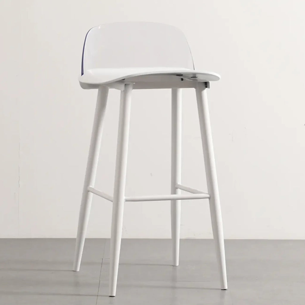 Contemporary Light Gray Plastic Saddle Low Back Bar Stools