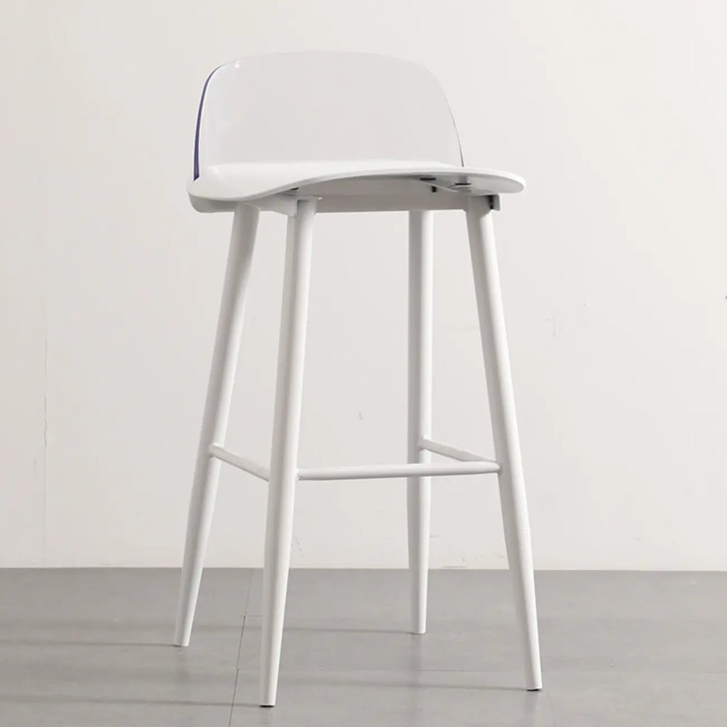 Contemporary Light Gray Plastic Saddle Low Back Bar Stools