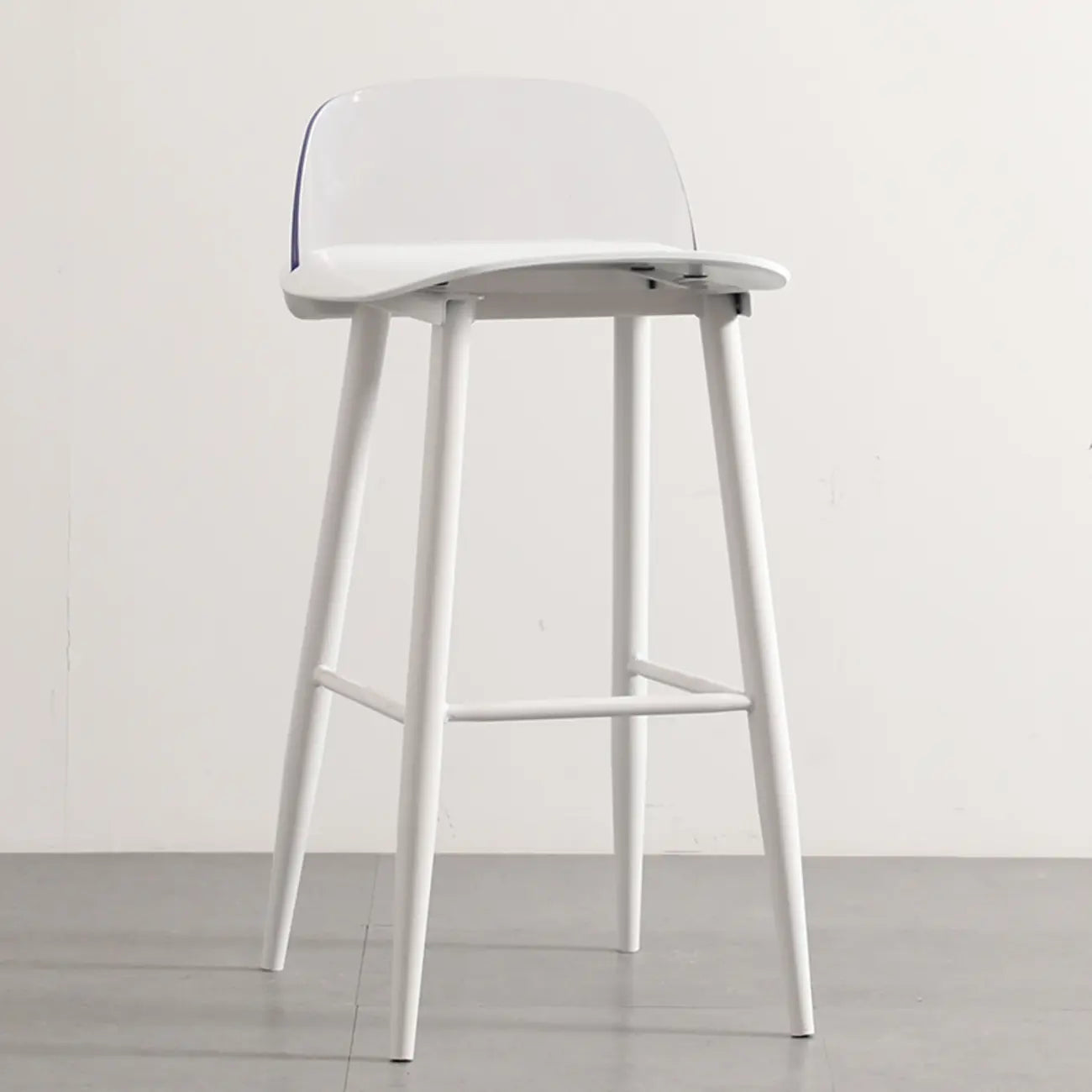 Contemporary Light Gray Plastic Saddle Low Back Bar Stools