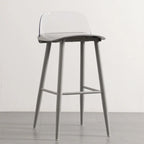 Contemporary Light Gray Plastic Saddle Low Back Bar Stools