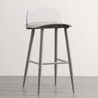 Contemporary Light Gray Plastic Saddle Low Back Bar Stools