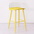Contemporary Light Gray Plastic Saddle Low Back Bar Stools