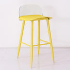 Contemporary Light Gray Plastic Saddle Low Back Bar Stools