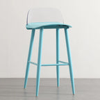 Contemporary Light Gray Plastic Saddle Low Back Bar Stools