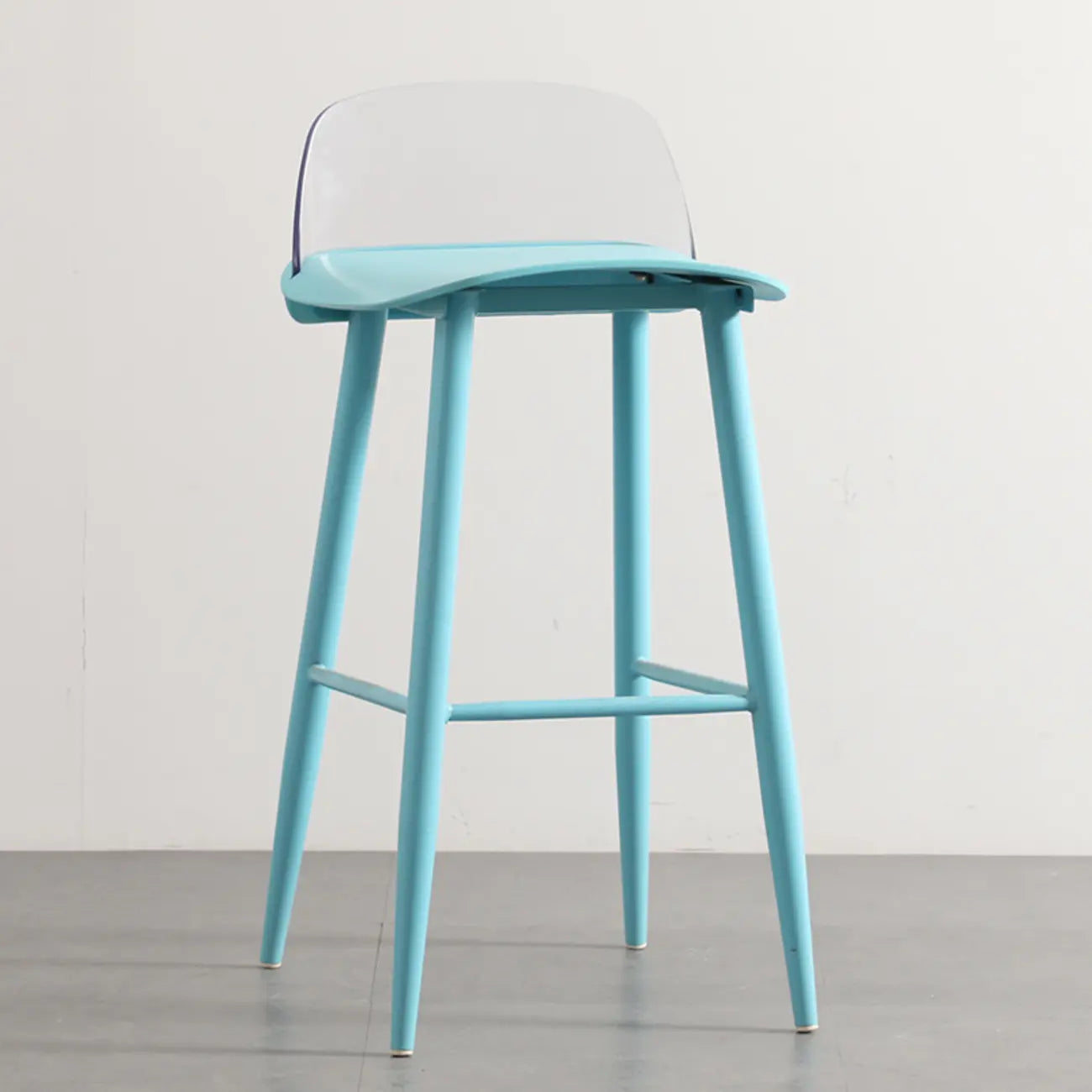 Contemporary Light Gray Plastic Saddle Low Back Bar Stools