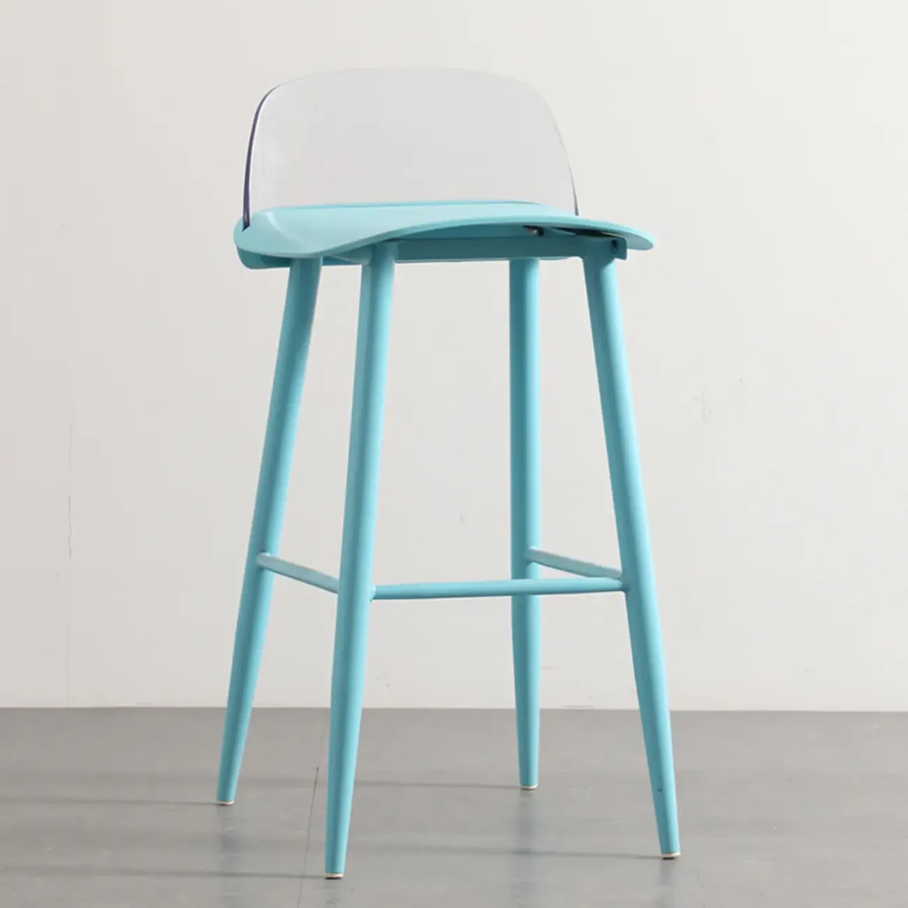 Contemporary Light Gray Plastic Saddle Low Back Bar Stools
