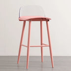 Contemporary Light Gray Plastic Saddle Low Back Bar Stools