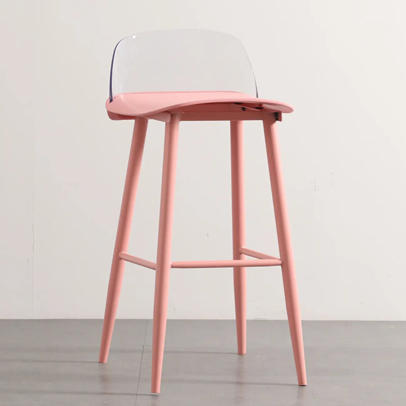 Contemporary Light Gray Plastic Saddle Low Back Bar Stools