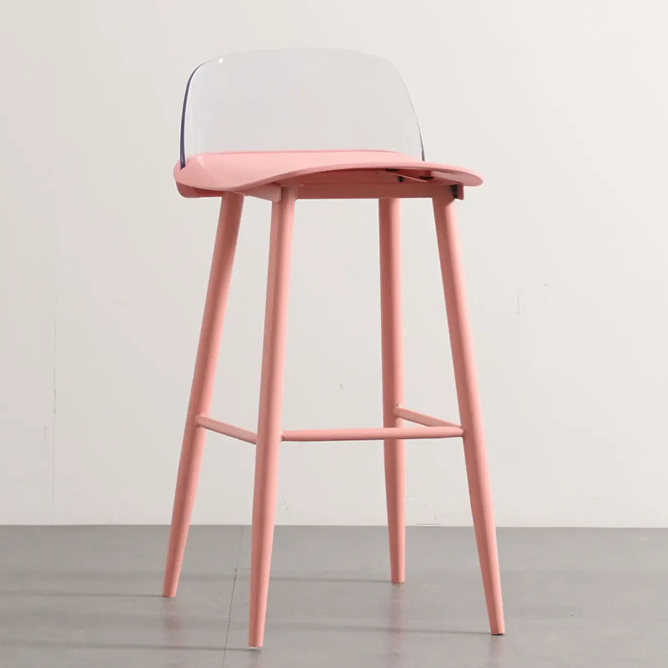 Contemporary Light Gray Plastic Saddle Low Back Bar Stools