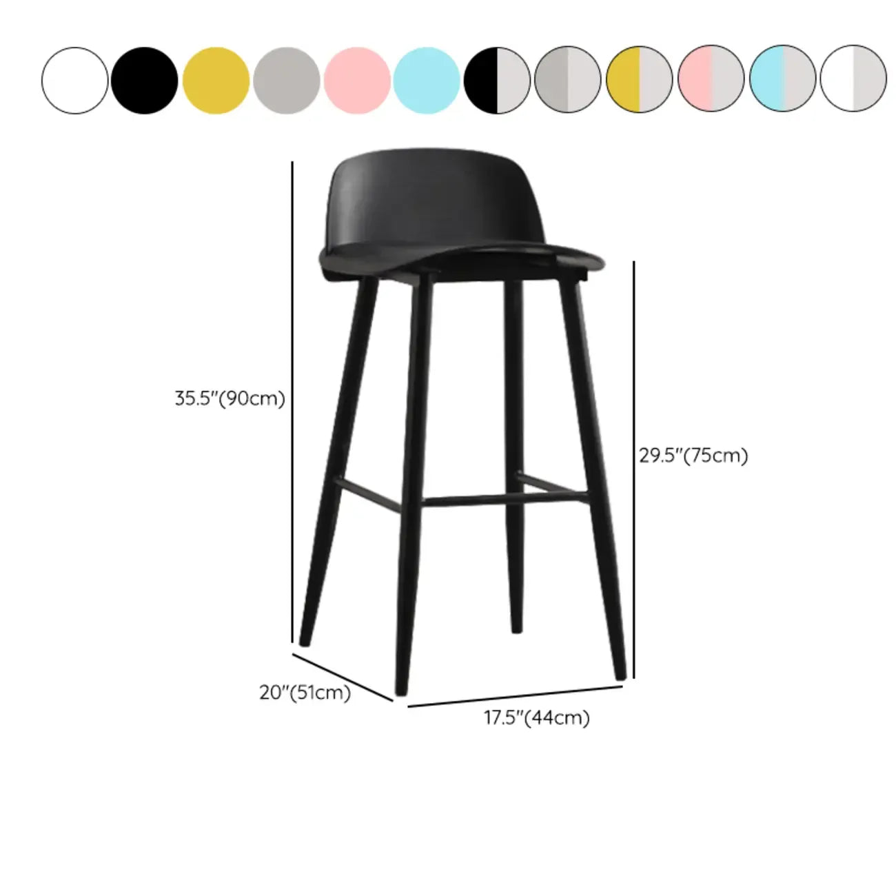 Contemporary Light Gray Plastic Saddle Low Back Bar Stools