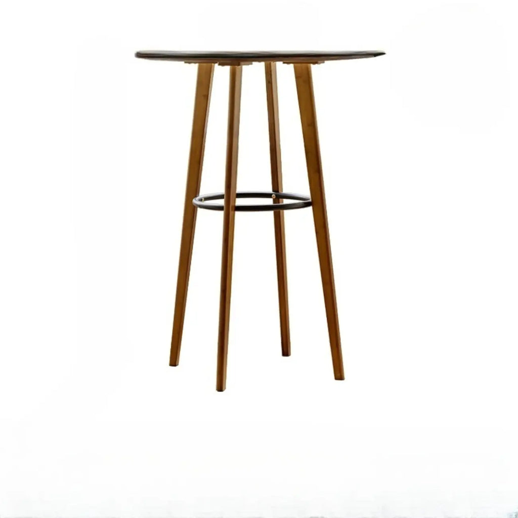 Modern Fixed Top Bamboo Orbicular Bar Tables