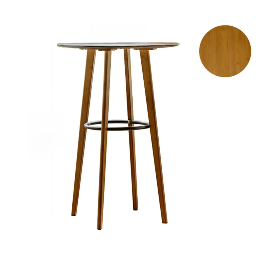 Modern Fixed Top Bamboo Orbicular Bar Tables