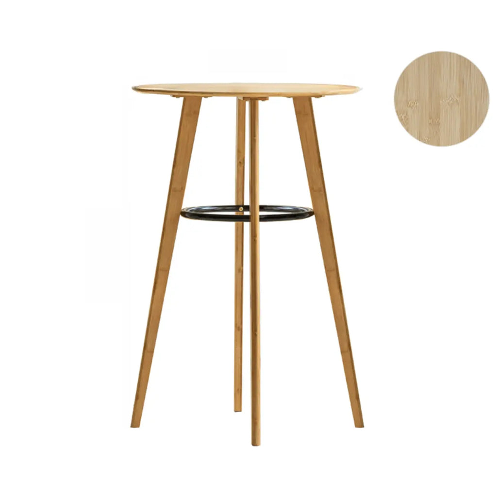 Modern Fixed Top Bamboo Orbicular Bar Tables