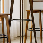Modern Fixed Top Bamboo Orbicular Bar Tables
