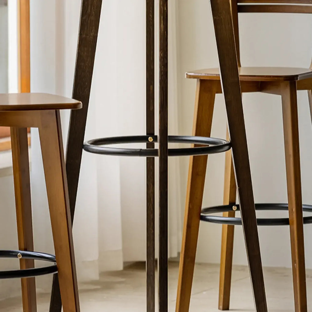 Modern Fixed Top Bamboo Orbicular Bar Tables