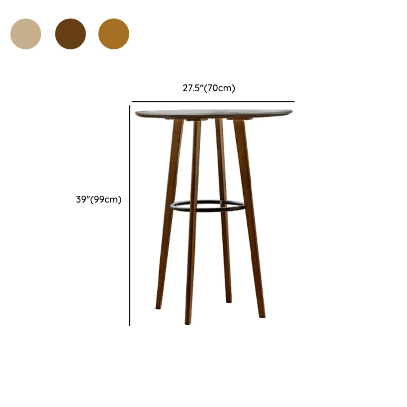 Modern Fixed Top Bamboo Orbicular Bar Tables