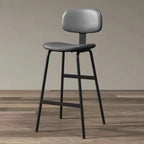 Saddle Leather Modern Ergonomic Low Back Bar Stool for Kitchen