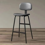 Saddle Leather Modern Ergonomic Low Back Bar Stool for Kitchen