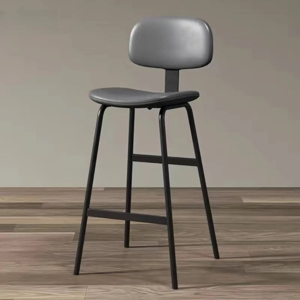 Saddle Leather Modern Ergonomic Low Back Bar Stool for Kitchen