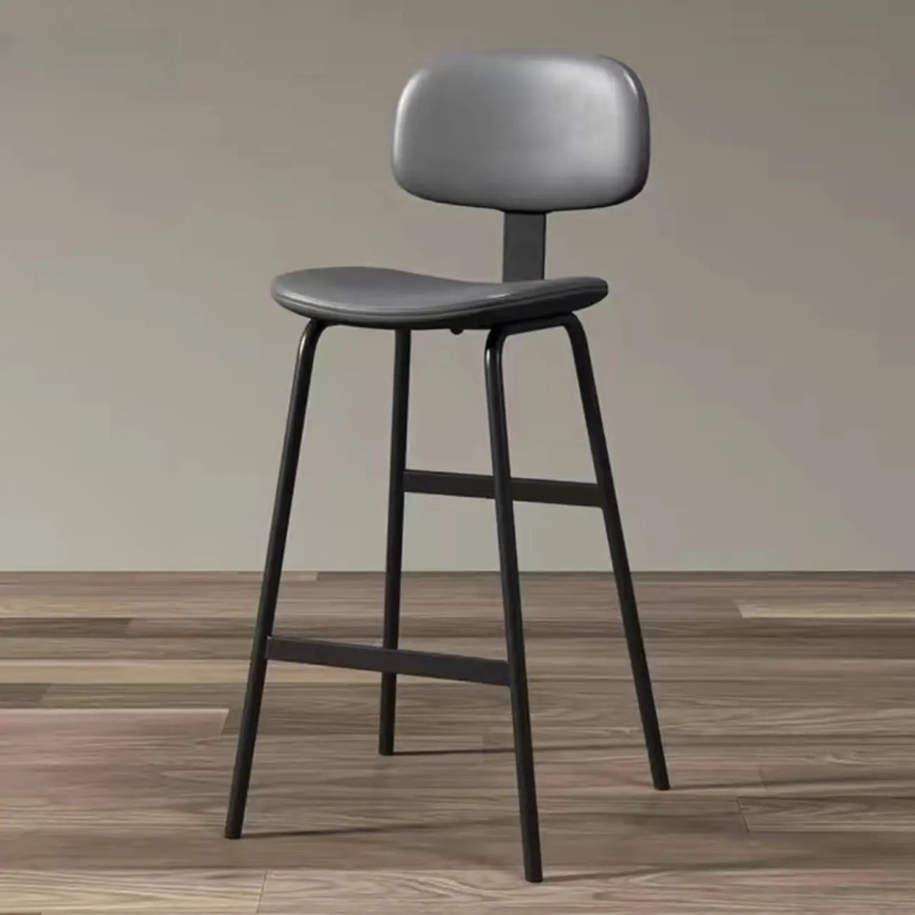 Saddle Leather Modern Ergonomic Low Back Bar Stool for Kitchen