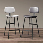 Saddle Leather Modern Ergonomic Low Back Bar Stool for Kitchen