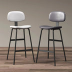 Saddle Leather Modern Ergonomic Low Back Bar Stool for Kitchen