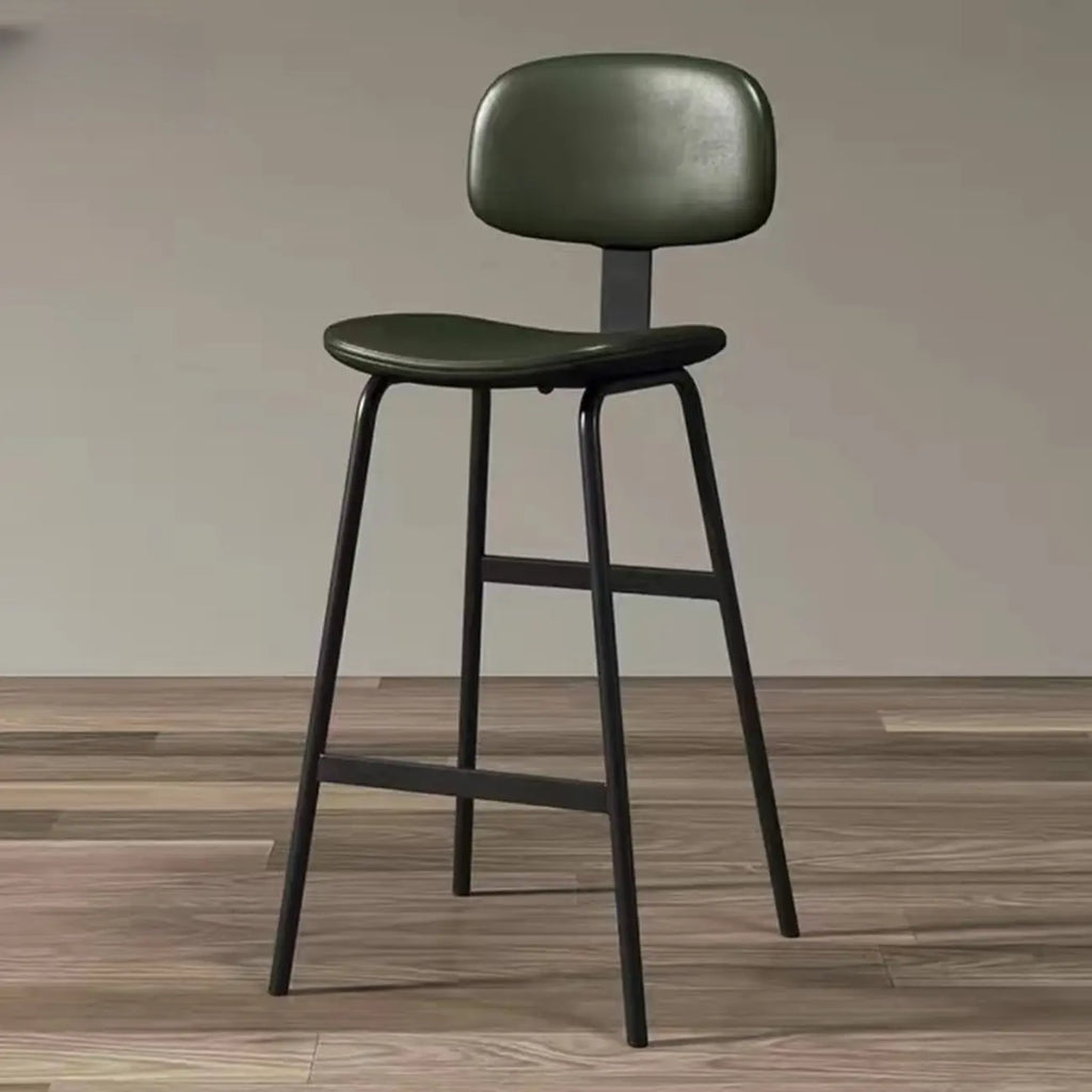 Saddle Leather Modern Ergonomic Low Back Bar Stool for Kitchen