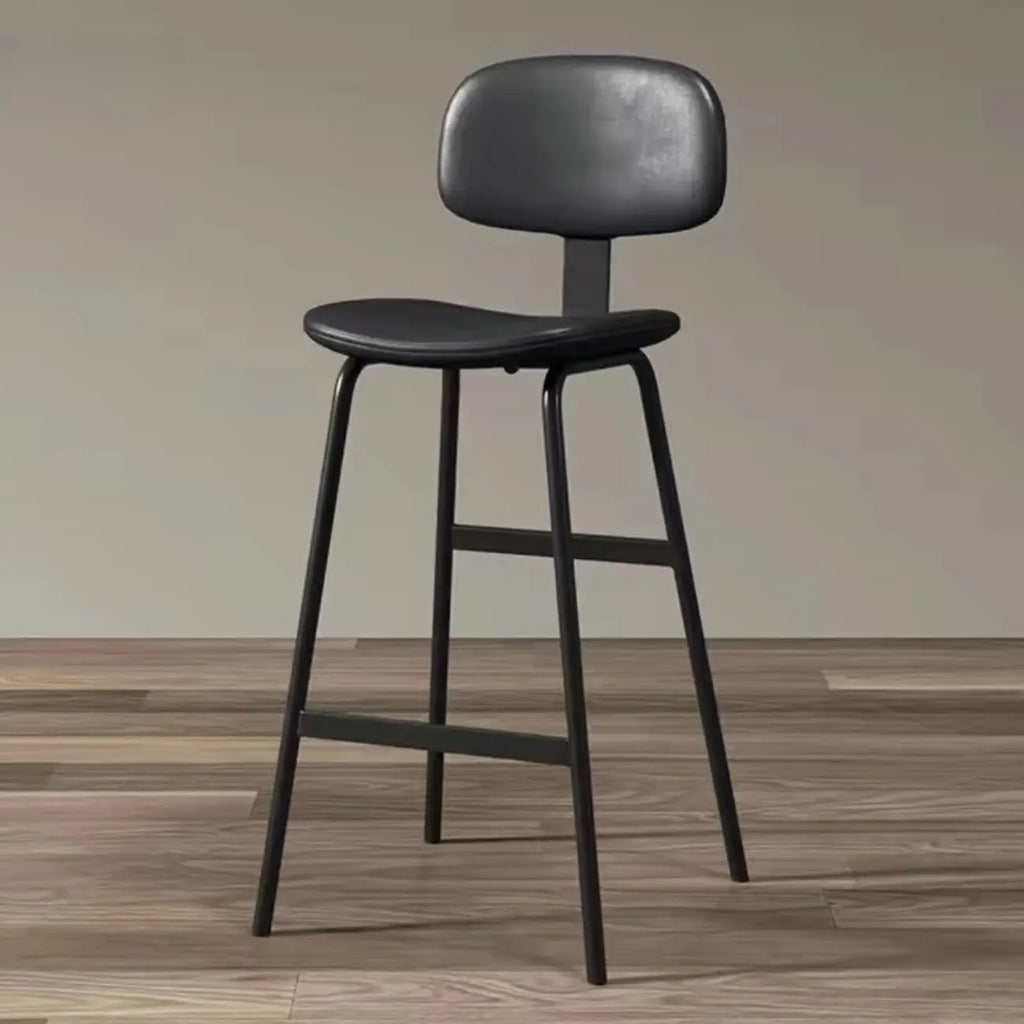 Saddle Leather Modern Ergonomic Low Back Bar Stool for Kitchen