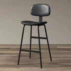 Saddle Leather Modern Ergonomic Low Back Bar Stool for Kitchen