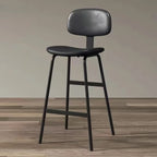 Saddle Leather Modern Ergonomic Low Back Bar Stool for Kitchen