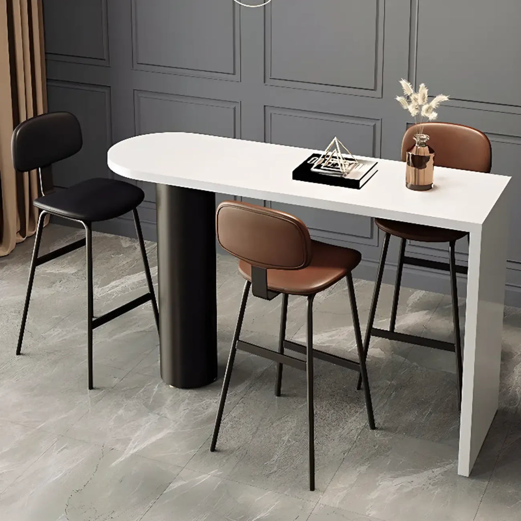 Saddle Leather Modern Ergonomic Low Back Bar Stool for Kitchen
