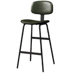 Saddle Leather Modern Ergonomic Low Back Bar Stool for Kitchen