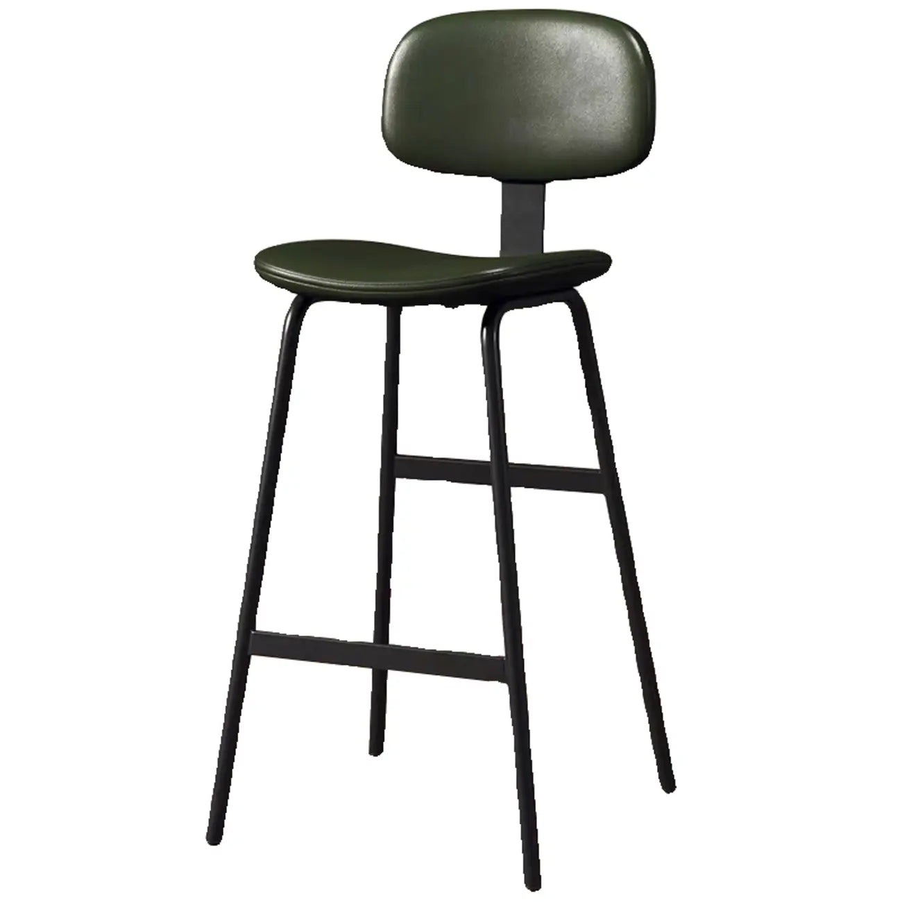 Saddle Leather Modern Ergonomic Low Back Bar Stool for Kitchen