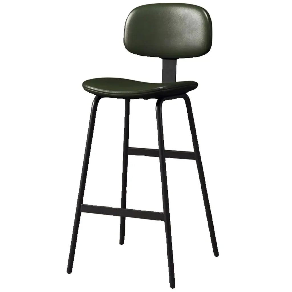 Saddle Leather Modern Ergonomic Low Back Bar Stool for Kitchen