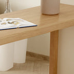Scandinavian Brown Pine Fixed Storage Bar Tables